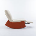 Modern Rocking Chair Recliner, Comfy Rocker Nursery Chair With Footrest, Accent Reading Chair, Upholstered Lounge Chair For Relaxing, Resting,Soft Padded Rocker For Indoor Living Room Bedroom,Orange Orange Primary Living Space Modern Rocking Chairs Foam