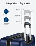Hard Sided Expandable Luggage With Tsa Lock Travel Essentials Suitcase With Spinner Wheels 24