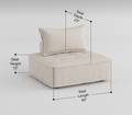 Living Room Furniture Tufted Accent Chair With Bolster Pillow Beige Boucle Fabric Upholstered 1Pc Modern Modular Armless Chair Solid Wood Beige Primary Living Space Contemporary,Modern Solid Wood