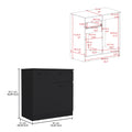 Idaho Dresser With 2 Door Cabinets And Drawer Black Black Particle Board Particle Board