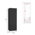 St Monans Armoire With Double Door And 2 Drawers Black Black Bedroom Modern Particle Board Particle Board