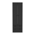 St Monans Armoire With Double Door And 2 Drawers Black Black Bedroom Modern Particle Board Particle Board