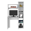 Aramis Desk, Five Shelves, Two Superior Shelves, White White Particle Board Particle Board