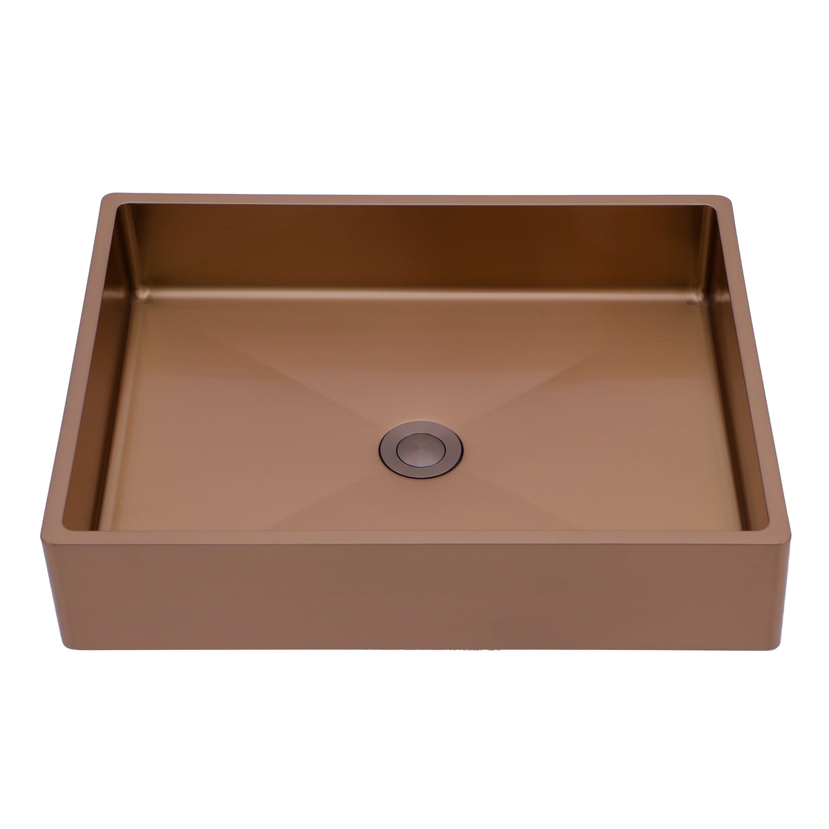 19"X15" Rose Gold Stainless Steel Bathroom Sink With Pop Up Drain Rose Gold Stainless Steel