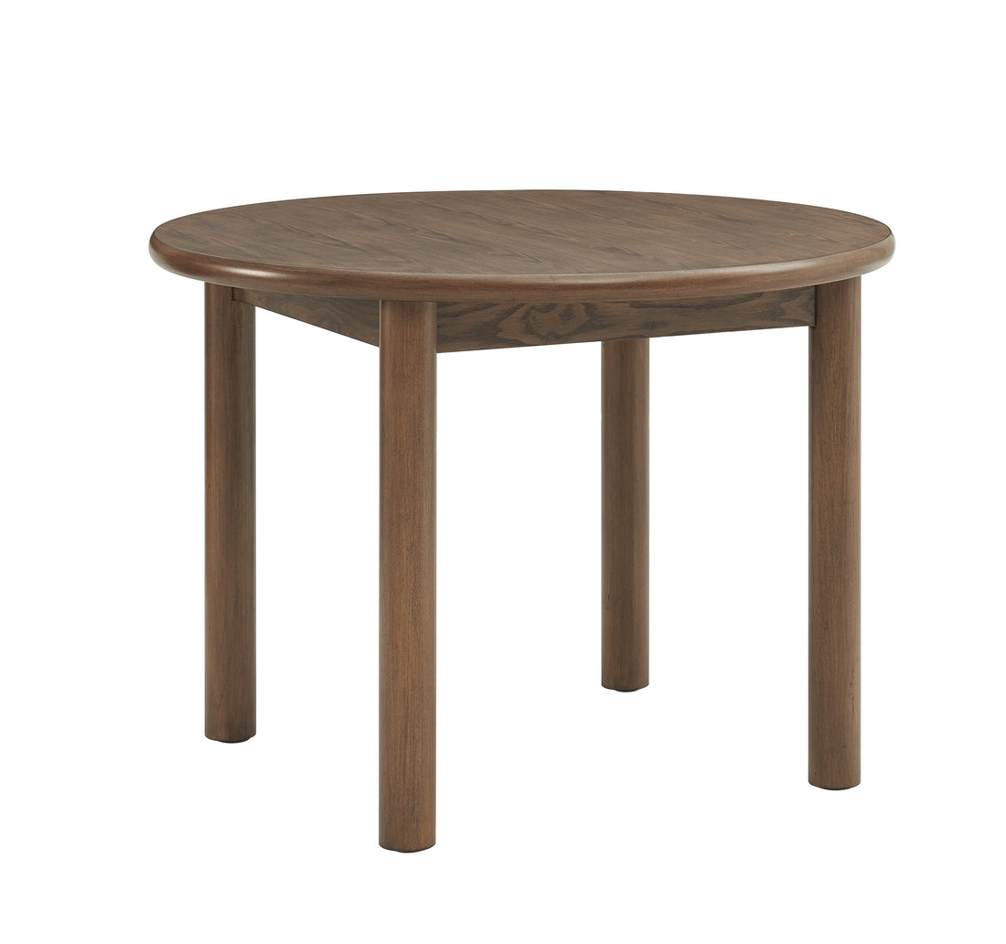 42" Round Dining Table For 4 Person, Retro Kitchen Table, Wooden Dinner Room Table With Solid Wood Legs For Home Kitchen Restaurant Living Room, Ultra Easy To Assemble Walnut Solid Wood Mdf