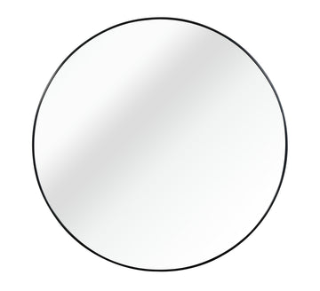 Black 20 Inch Metal Round Bathroom Mirror Black Classic Mdf Glass Aluminium Alloy