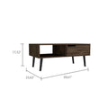 Coffee Table, One Open Shelf, One Drawer, Dark Walnut Brown Particle Board Particle Board