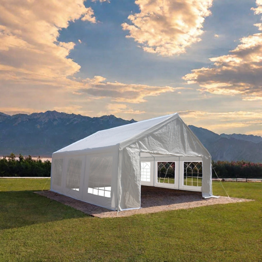 20X20 Feet Party Tent Heavy Duty Marquee Canopy Outdoor Wedding Tent Carport Events Shelter Tent For Parties Bbq With Storgae Carry Bags White Garden & Outdoor American Traditional Uv Resistant