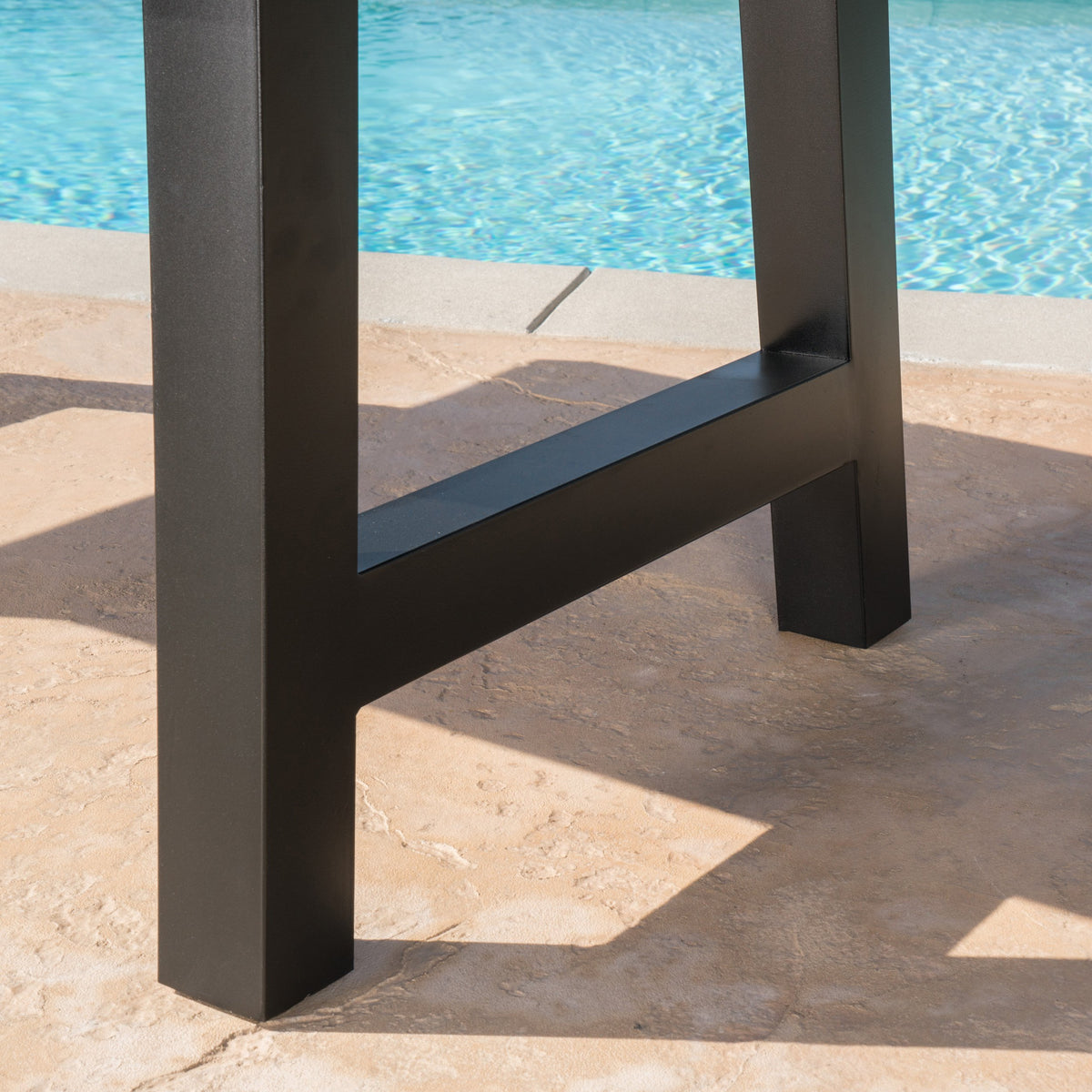 Valencia Outdoor Concrete Dinning Table Leg Black Iron