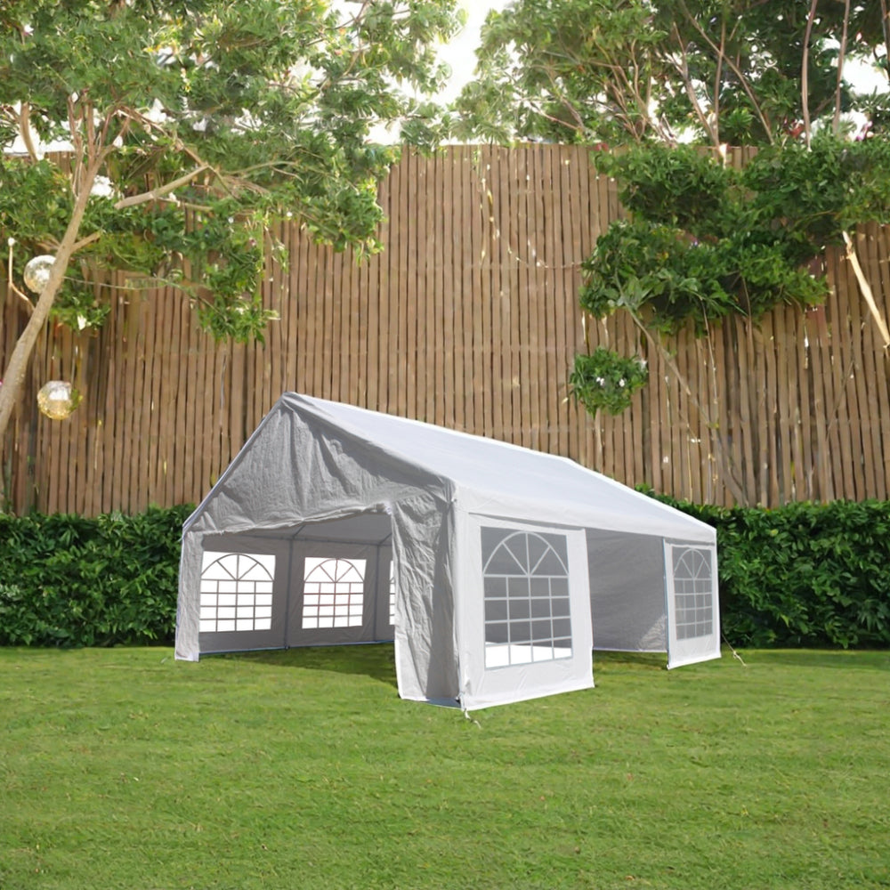 20X20 Feet Party Tent Heavy Duty Marquee Canopy Outdoor Wedding Tent Carport Events Shelter Tent For Parties Bbq With Storgae Carry Bags White Garden & Outdoor American Traditional Uv Resistant