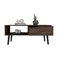 Kobe Coffee Table, One Open Shelf, One Drawer, Dark Walnut Brown Particle Board Particle Board