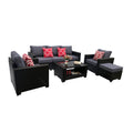 Outdoor Garden Patio Furniture 7 Piece Pe Rattan Wicker Cushioned Sofa Sets And Coffee Table, Patio Furniture Set Outdoor Couch Outdoor Couch Patio Furniture Outdoor Sofa Patio Couch Yes Complete Patio Set Gray Seats 6 Weather Resistant Frame Water