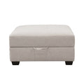 Scottsdale Beige Storage Ottoman Beige Wood Polyester Blend
