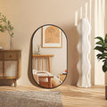 Black 20 X 28 Inch Metal Oval Mirror Black Classic Mdf Glass Aluminium Alloy