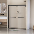 44 48 In. W X 76 In. H Semi Frameless Shower Door, Double Sliding Shower Door, 5 16