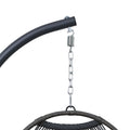 Outdoor Egg Hanging Chair With Stand, Patio Wicker Swing Egg Chair Indoor Swinging Chair Outdoor Hammock Egg Chair Black Gray Rust Resistant Frame Mildew Resistant Cushion Garden & Outdoor Modern Polyester Pe Rattan Iron Waterproof Fabric
