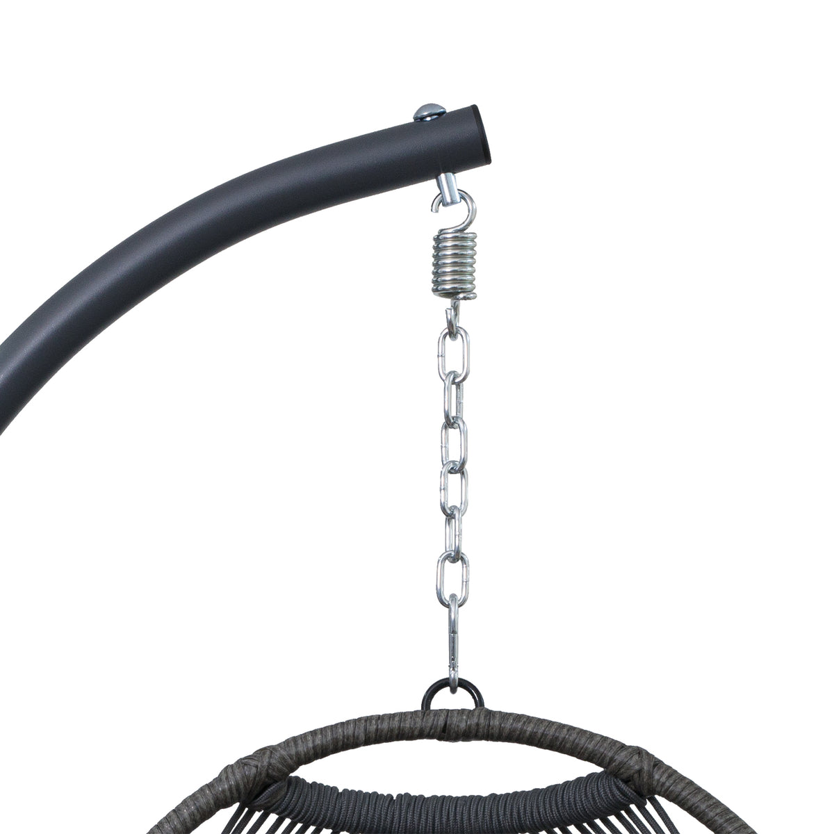 Outdoor Egg Hanging Chair With Stand, Patio Wicker Swing Egg Chair Indoor Swinging Chair Outdoor Hammock Egg Chair Black Gray Rust Resistant Frame Mildew Resistant Cushion Garden & Outdoor Modern Polyester Pe Rattan Iron Waterproof Fabric