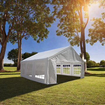 20X20 Feet Party Tent Heavy Duty Marquee Canopy Outdoor Wedding Tent Carport Events Shelter Tent For Parties Bbq With Storgae Carry Bags White Garden & Outdoor American Traditional Uv Resistant