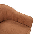 Mid Century Modern Accent Chair 1Pc Rust Hued Chenille Fabric Upholstered Channel Stitched Back Brown Legs Solid Wood Furniture Rust Primary Living Space Mid Century Modern Solid Wood
