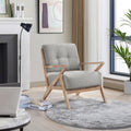 Modern Tufted Back Accent Chair 1Pc Gray Upholstery Antique Finish Solid Rubberwood Unique Design Furniture Gray Primary Living Space Modern,Rustic Rubberwood Solid Wood