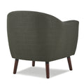 Gray Fabric Upholstered Accent Chair 1Pc Espresso Finish Legs Button Tufted Solid Wood Furniture Living Room Chair Gray Primary Living Space Mid Century Modern,Retro Solid Wood