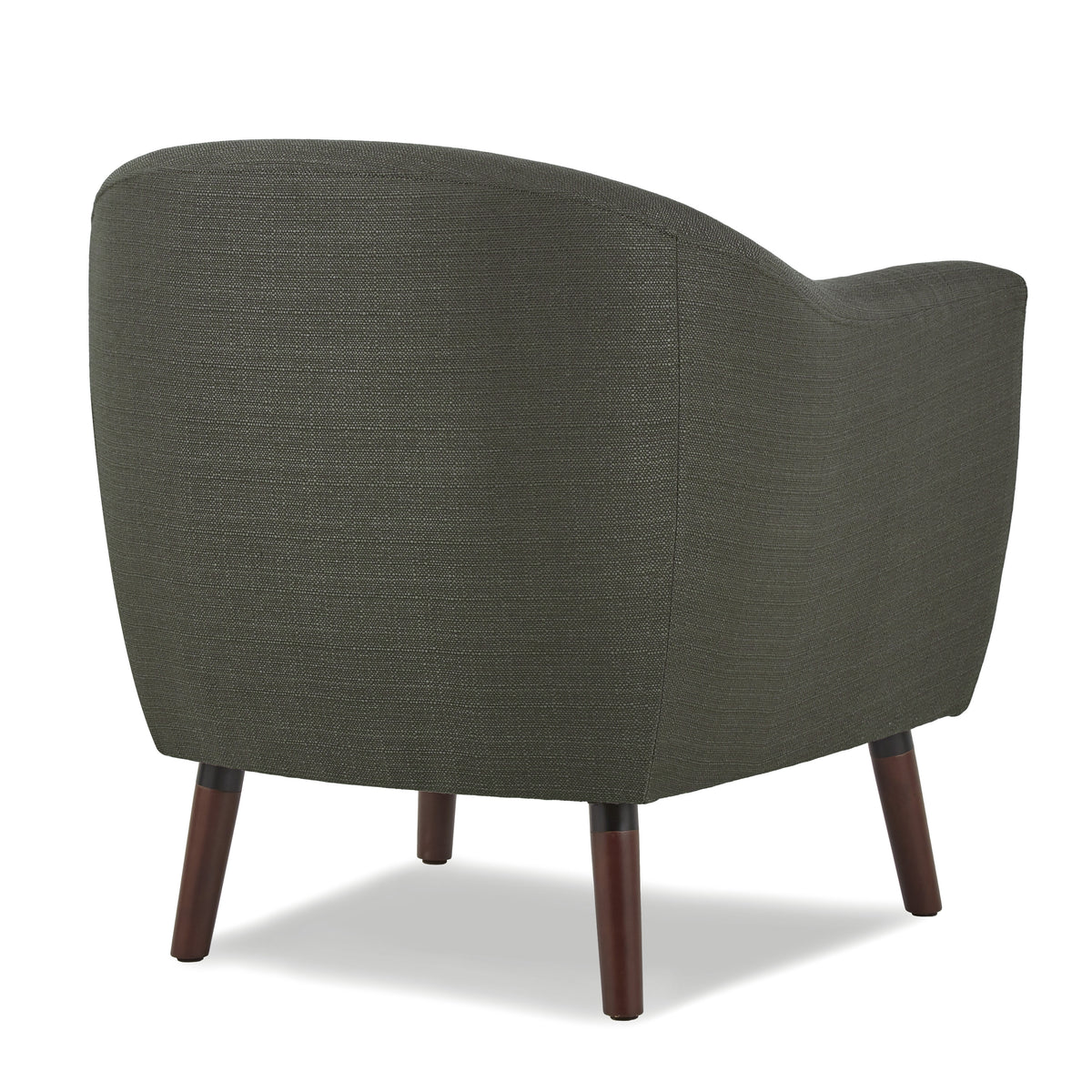 Gray Fabric Upholstered Accent Chair 1Pc Espresso Finish Legs Button Tufted Solid Wood Furniture Living Room Chair Gray Primary Living Space Mid Century Modern,Retro Solid Wood