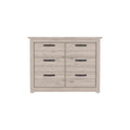 Becca 6 Drawer Double Dresserfour Legs, Metal Hardware Light Gray Gray Drawer 5 Drawers & Above Bedroom Shelf Modern Particle Board Particle Board