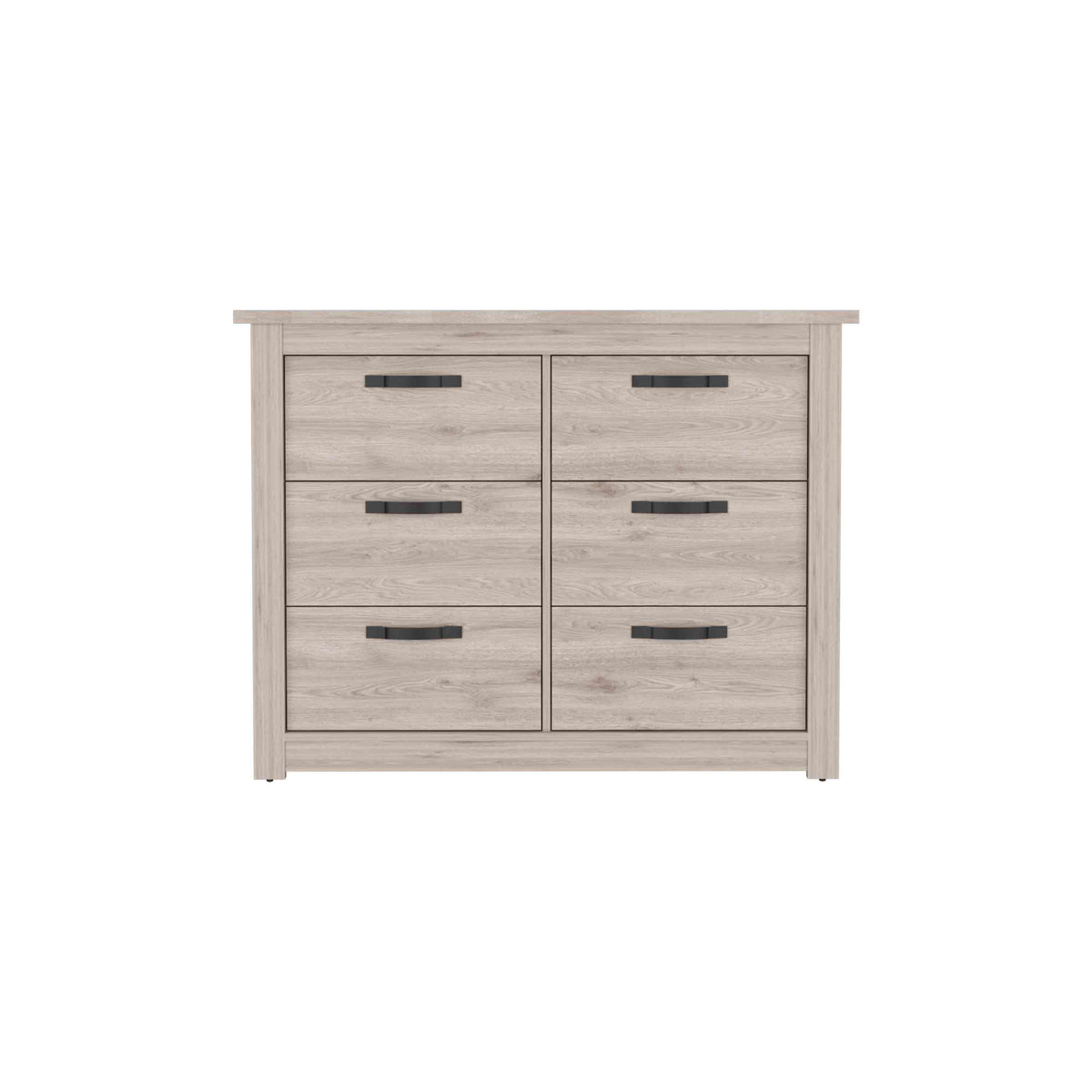 Becca 6 Drawer Double Dresserfour Legs, Metal Hardware Light Gray Gray Bedroom Modern Particle Board Particle Board