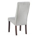 Beige Linen Upholstered Dining Chair High Back, Armless Accent Chair With Wood Legs, Set Of 2 Plaid Beige Dining Room Dry Clean Modern Dining Chairs Rubberwood Solid Back Set Of 2 Foam Linen