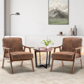 Mid Century Modern Chair, Living Room Chair With Solid Wood Frame, Accent Chair Extra Thick Backrest, Wingback Chair For Bedroom, Reading Room, Living Room, Lounge Chair Indoor Brown Primary Living Space Mid Century Modern Foam Fabric