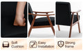 Mid Century Modern Chair, Living Room Chair With Solid Wood Frame, Accent Chair Extra Thick Backrest, Wingback Chair For Bedroom, Reading Room, Living Room, Lounge Chair Indoor Black Primary Living Space Mid Century Modern Foam Velvet