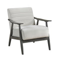 Casual Transitional Accent Chair 1Pc Pearl Hued Fabric Upholstery Dark Gray Frame Solid Wood Living Room Furniture Off White Casual,Transitional Solid Wood