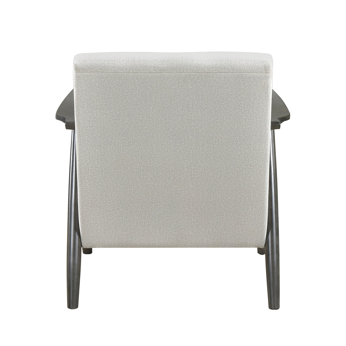 Casual Transitional Accent Chair 1Pc Pearl Hued Fabric Upholstery Dark Gray Frame Solid Wood Living Room Furniture Off White Casual,Transitional Solid Wood