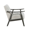 Casual Transitional Accent Chair 1Pc Pearl Hued Fabric Upholstery Dark Gray Frame Solid Wood Living Room Furniture Off White Casual,Transitional Solid Wood
