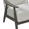 Casual Transitional Accent Chair 1Pc Pearl Hued Fabric Upholstery Dark Gray Frame Solid Wood Living Room Furniture Off White Casual,Transitional Solid Wood