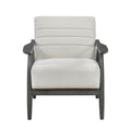 Casual Transitional Accent Chair 1Pc Pearl Hued Fabric Upholstery Dark Gray Frame Solid Wood Living Room Furniture Off White Casual,Transitional Solid Wood