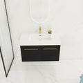 36 Inch Wall Mounted Bathroom Vanity With Sink, Thick Edged Resin Basin, Kd Package Black Chestnut 2 Bathroom Wall Mounted Modern Plywood