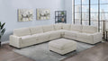 Living Room Furniture Ottoman Beige Wide Welt Corduroy 1Pc Soft Cushion Cocktail Ottoman Wood Legs Beige Primary Living Space Solid Contemporary,Modern Square Corduroy