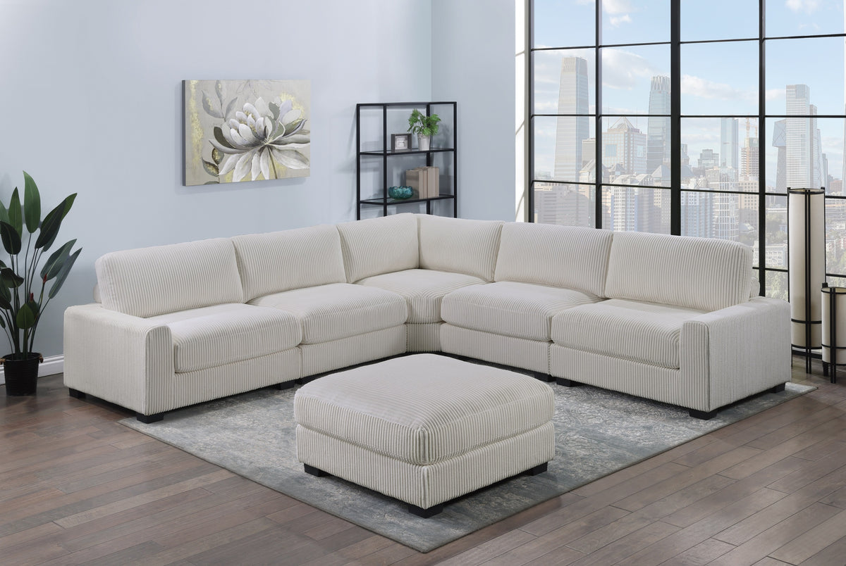 Living Room Furniture Armless Chair Beige Wide Welt Corduroy 1Pc Armless Chair Soft Cushion Wood Legs Beige Primary Living Space Contemporary,Modern Corduroy