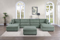 Contemporary Living Room Furniture Ottoman Sage Color Corduroy 1Pc Soft Cushion Ottoman Wood Legs Sage Primary Living Space Solid Contemporary,Modern Square Corduroy