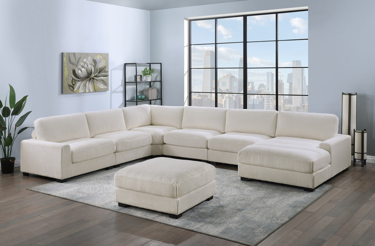 Living Room Furniture Armless Chair Beige Wide Welt Corduroy 1Pc Armless Chair Soft Cushion Wood Legs Beige Primary Living Space Contemporary,Modern Corduroy