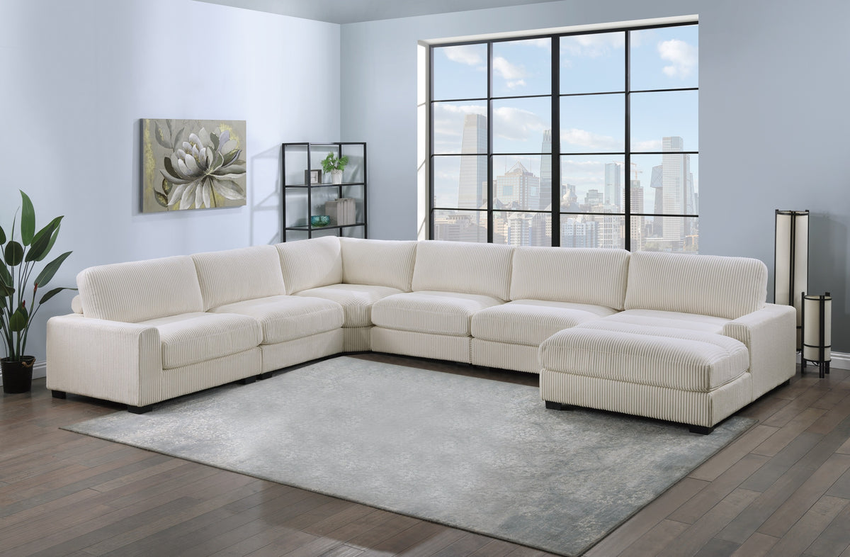 Living Room Furniture Ottoman Beige Wide Welt Corduroy 1Pc Soft Cushion Cocktail Ottoman Wood Legs Beige Primary Living Space Solid Contemporary,Modern Square Corduroy