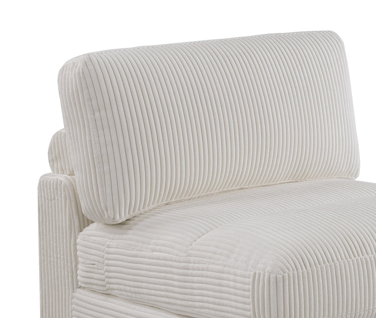 Living Room Furniture Armless Chair Beige Wide Welt Corduroy 1Pc Armless Chair Soft Cushion Wood Legs Beige Primary Living Space Contemporary,Modern Corduroy