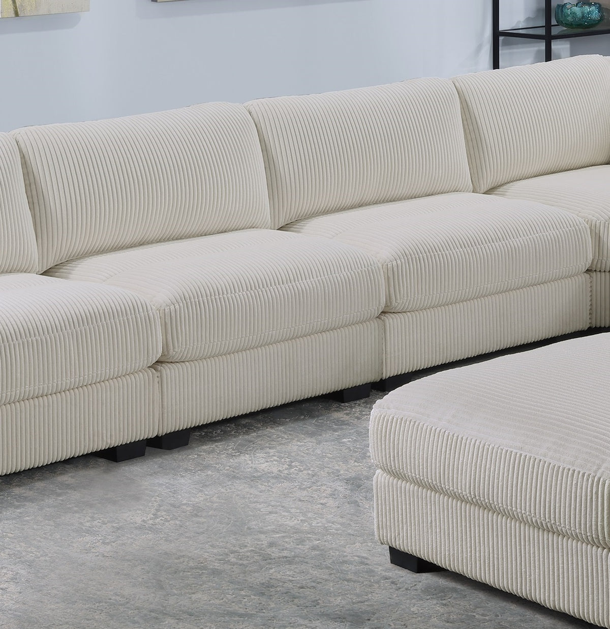 Living Room Furniture Armless Chair Beige Wide Welt Corduroy 1Pc Armless Chair Soft Cushion Wood Legs Beige Primary Living Space Contemporary,Modern Corduroy