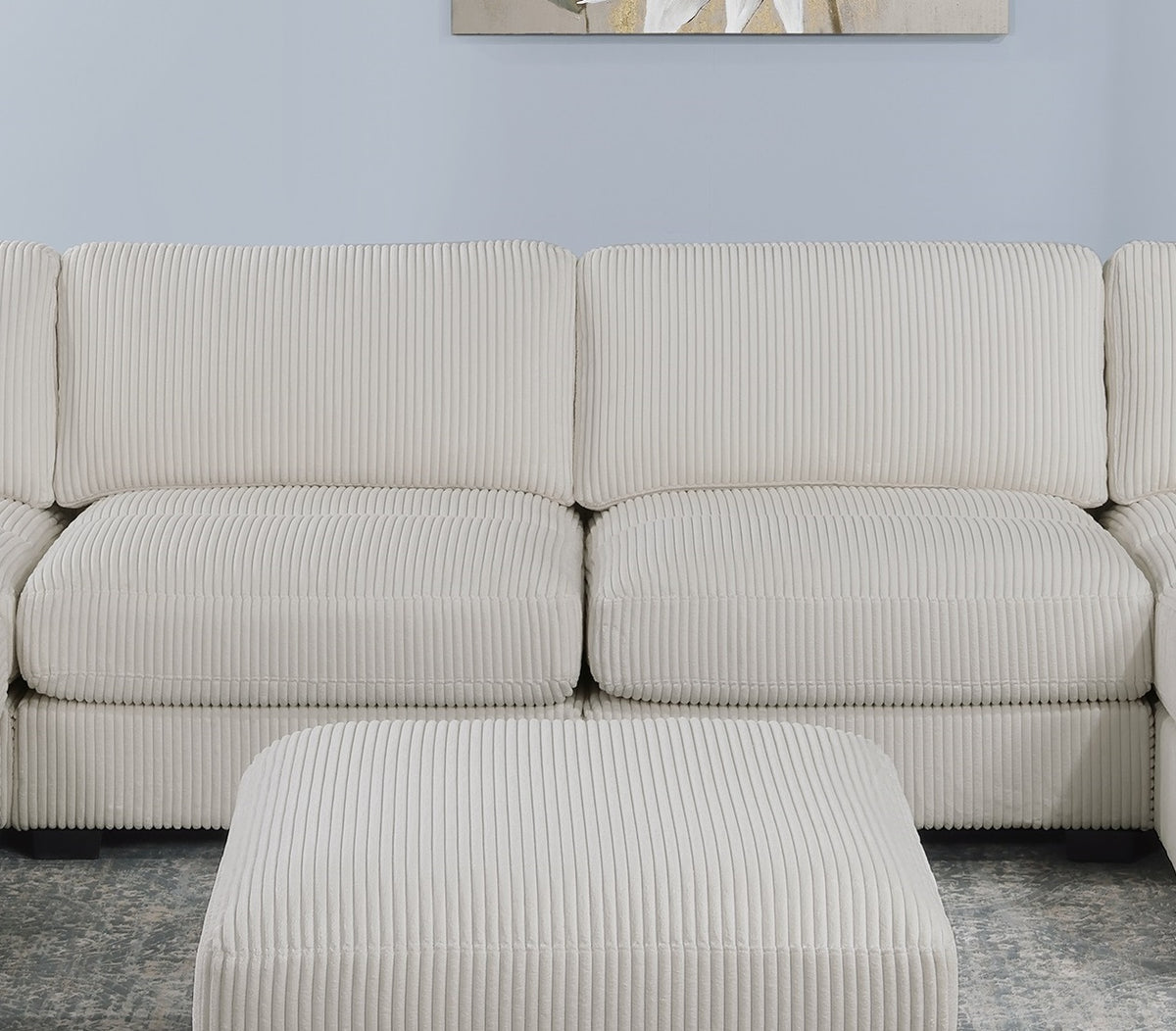 Living Room Furniture Armless Chair Beige Wide Welt Corduroy 1Pc Armless Chair Soft Cushion Wood Legs Beige Primary Living Space Contemporary,Modern Corduroy
