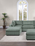 Contemporary Living Room Furniture Ottoman Sage Color Corduroy 1Pc Soft Cushion Ottoman Wood Legs Sage Primary Living Space Solid Contemporary,Modern Square Corduroy