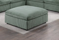 Contemporary Living Room Furniture Ottoman Sage Color Corduroy 1Pc Soft Cushion Ottoman Wood Legs Sage Primary Living Space Solid Contemporary,Modern Square Corduroy