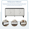 Vintage White Large Faceted Carved And Spliced Doors Combined With Black Frames For Tv Stand Table,Sideboards, Accent Cabinets 1 2 Shelves Black White Mdf