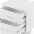 White 2 Drawer Accent Table With Hairpin Legs White White Primary Living Space Modern Drawers Rectangular Wood Metal Hairpin