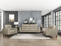 Modern Living Room Furniture Latte Hued Top Grain Leather Sofa 1Pc Cushion Seat And Back Solid Wood Frame Cream Genuine Leather Wood Primary Living Space Modern Solid Wood 2 Seat